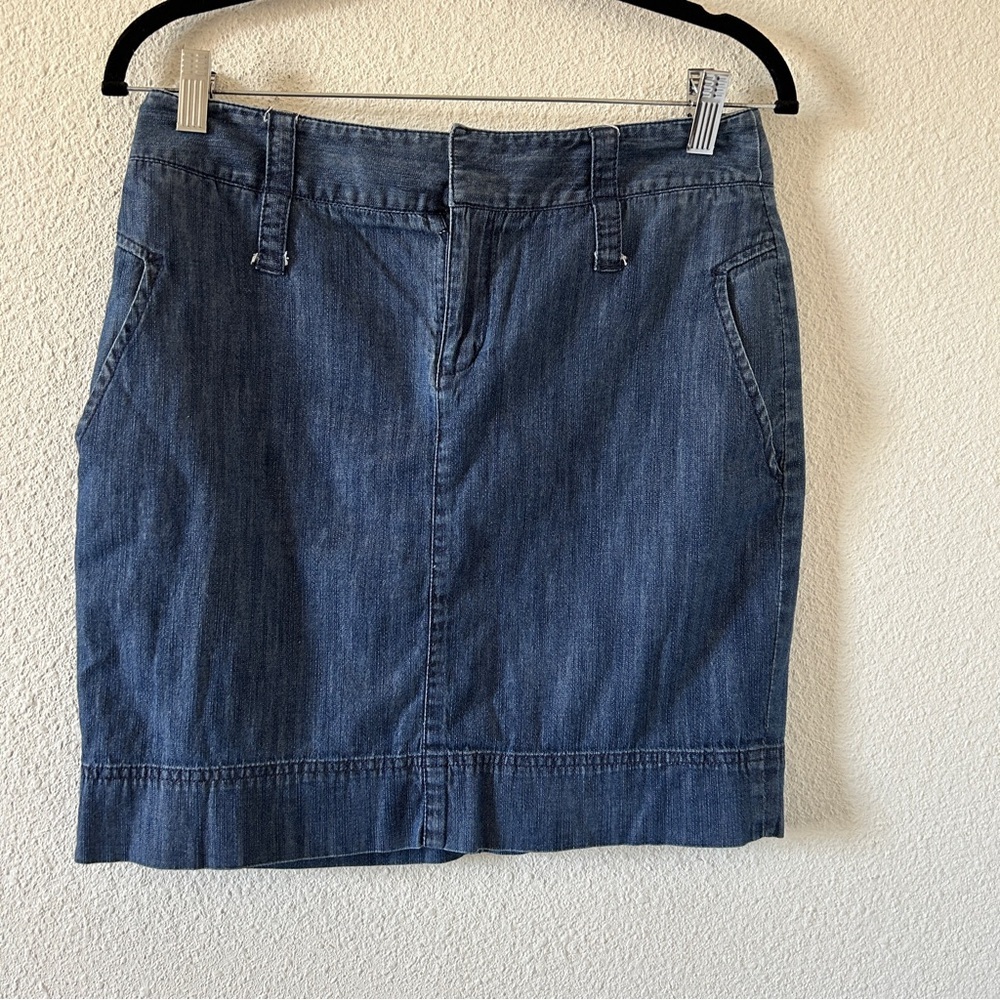 Ellavie Chambray Denim Skirt Women’s 8 Blue Preppy Casual Vacation Summer